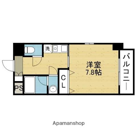 グレンパーク中川(1K/5階)の間取り写真