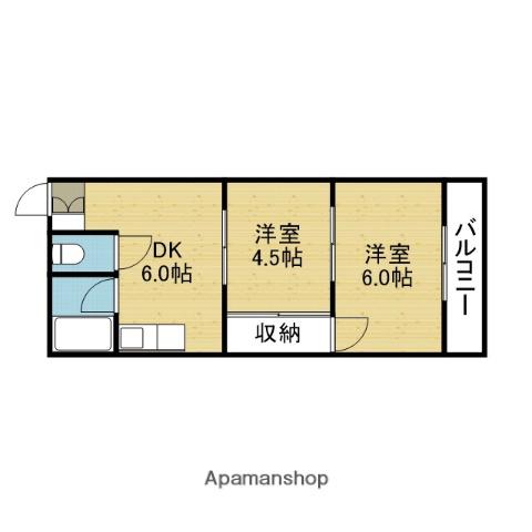 ミナヒロハイツ(2DK/5階)の間取り写真