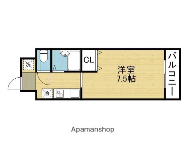 メゾンデイグレック(ワンルーム/4階)の間取り写真