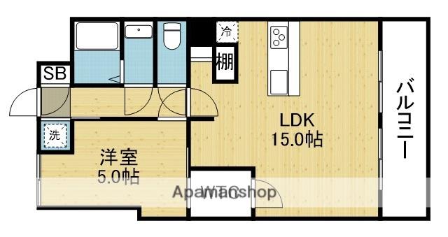 カーサ土佐堀(1LDK/6階)の間取り写真