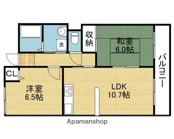 カーサ・ステラロッサ(2LDK/4階)の間取り写真