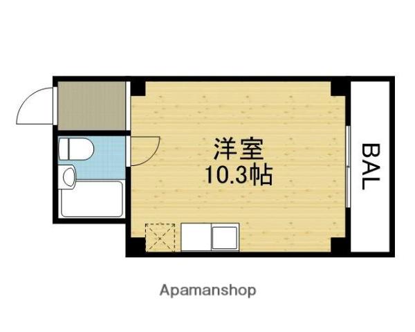 スカイプラザⅢ(ワンルーム/8階)の間取り写真