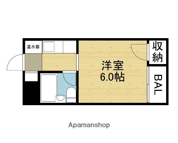 足代マンション(ワンルーム/3階)の間取り写真