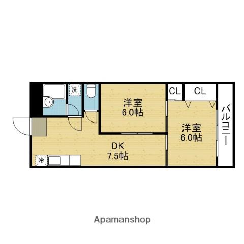 アメニティ深江橋(2DK/3階)の間取り写真