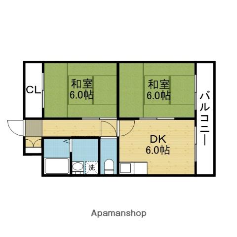 エクセルアーク(2DK/3階)の間取り写真