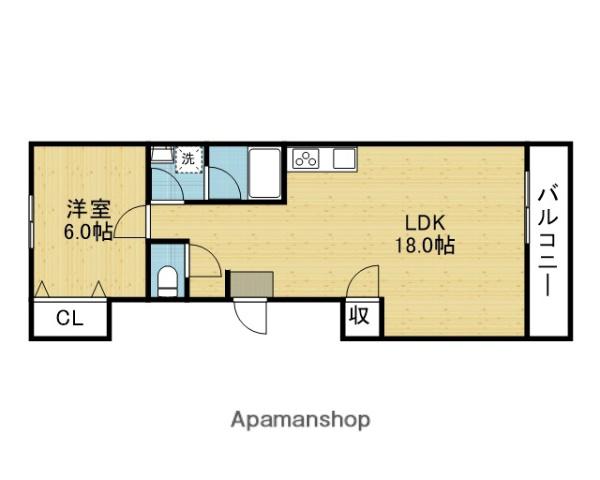 スマイルハイツ松屋町(2DK/2階)の間取り写真