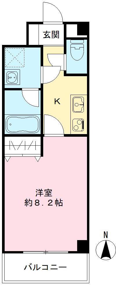 SA-COURT(1K/8階)の間取り写真