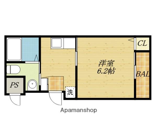 YS玉造(1K/1階)の間取り写真
