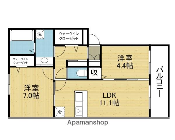 HALE WALEA V(2LDK/2階)の間取り写真