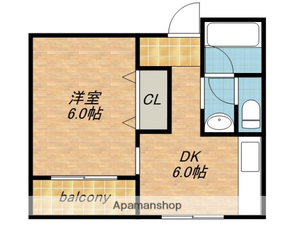ライフハウスツネⅡ(1DK/3階)の間取り写真