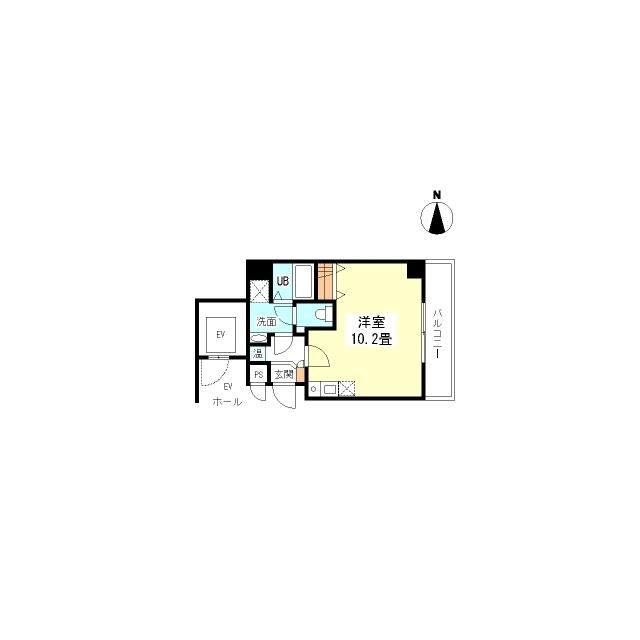 デュレアンジュ(ワンルーム/6階)の間取り写真