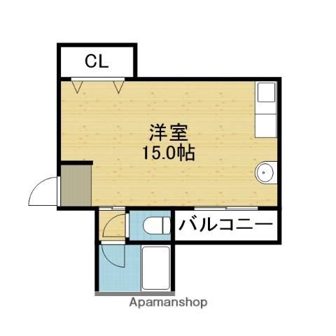 山岡ビル(ワンルーム/2階)の間取り写真