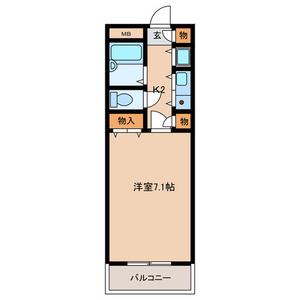 サンモール(1K/10階)の間取り写真