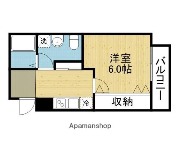 ブライト生野(1K/1階)の間取り写真