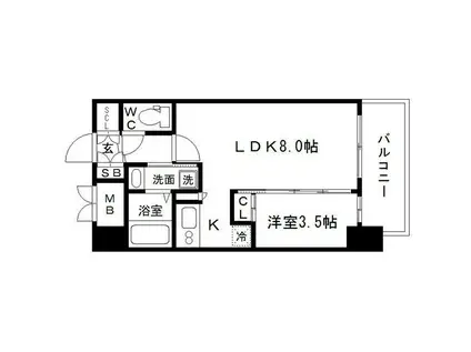 SEST新大阪(1LDK/6階)の間取り写真
