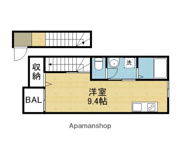 大阪メトロ千日前線 今里駅(大阪メトロ) 徒歩8分 2階建 築7年(ワンルーム/2階)の間取り写真