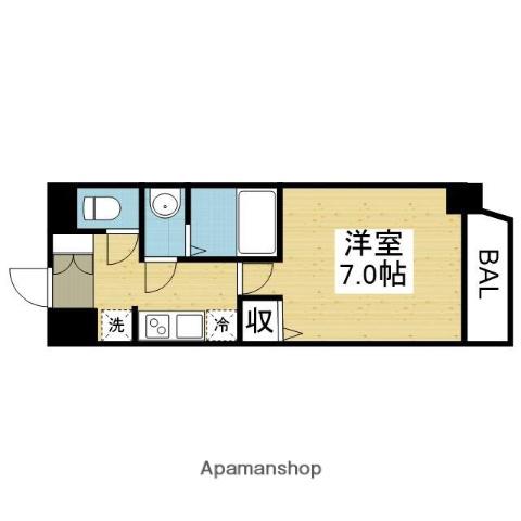 グランパシフィック新今里Ⅱ(1K/2階)の間取り写真