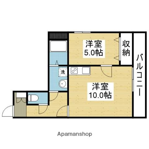リバ・クエスト(1LDK/2階)の間取り写真