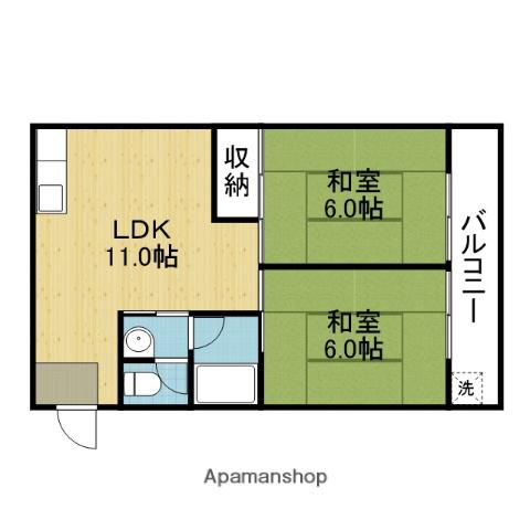 タナックマンション(2LDK/3階)の間取り写真