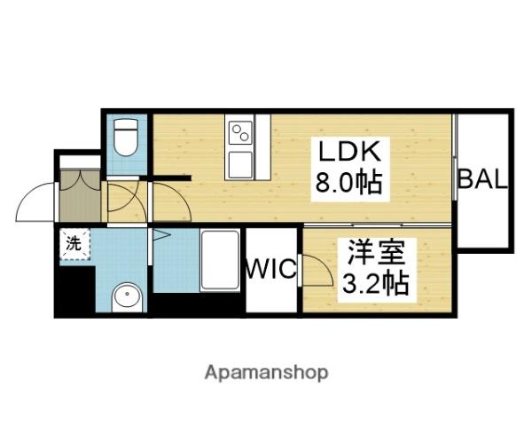 アドバンス大阪ブリアント(1LDK/14階)の間取り写真