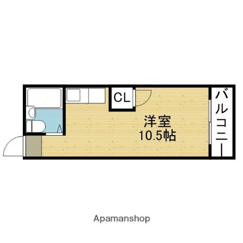 ミラグロス(ワンルーム/1階)の間取り写真