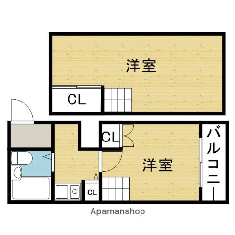 SKハイツ平野(2K/7階)の間取り写真