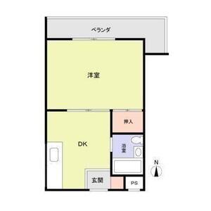 コーポ南野(1DK/1階)の間取り写真