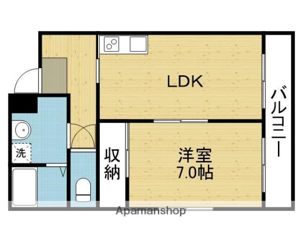 MARIBU(1LDK/2階)の間取り写真