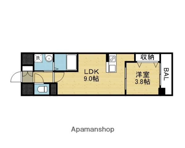 リアライズ小路駅前(1LDK/1階)の間取り写真