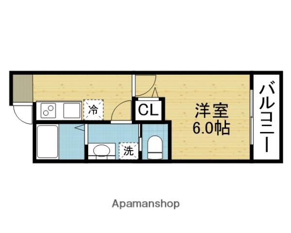 アレグリア巽西(1K/2階)の間取り写真