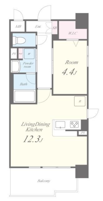 GRAND ECLAT(1LDK/8階)の間取り写真