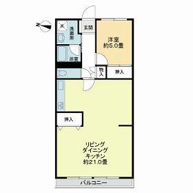 シャトー八戸ノ里(1LDK/10階)の間取り写真