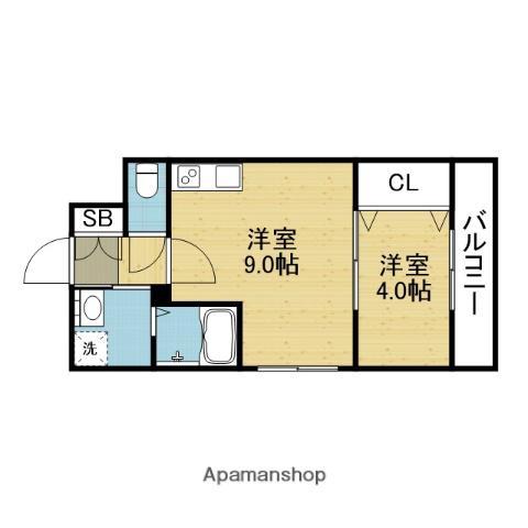 H-MAISON平野ウエストII(1LDK/2階)の間取り写真