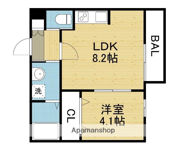 HーMAISON平野Ⅰ(1LDK/3階)の間取り写真