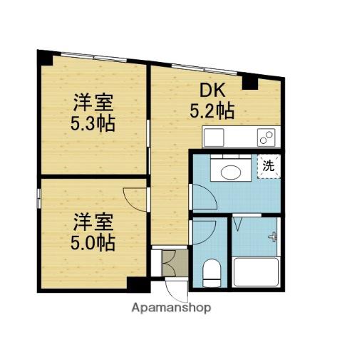 パシフィック大今里(2DK/2階)の間取り写真
