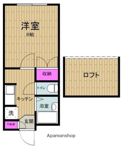 エルサンク(1K/1階)の間取り写真