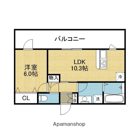 ブールドネージュ(1LDK/2階)の間取り写真