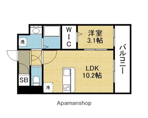 ベルンガーデン林寺(1LDK/7階)の間取り写真
