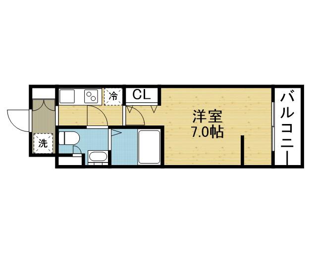 ワールドアイ大阪城イーストアドバンス(1K/5階)の間取り写真