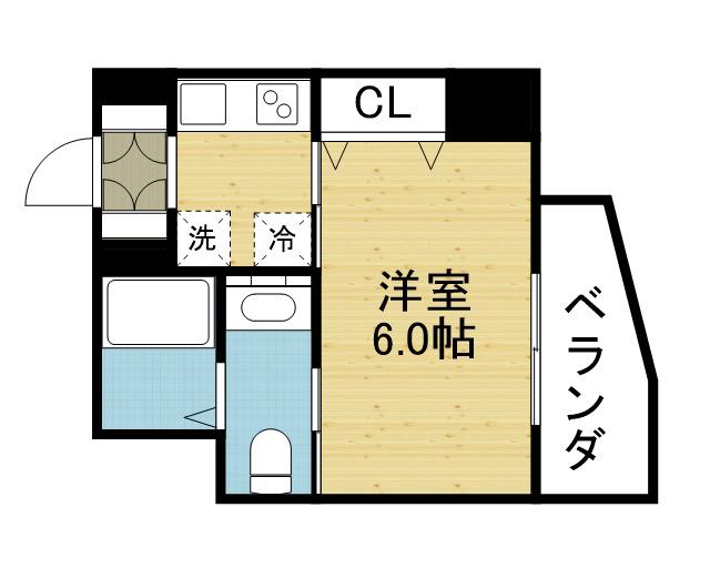 ワールドアイ大阪城イーストアドバンス(1K/12階)の間取り写真