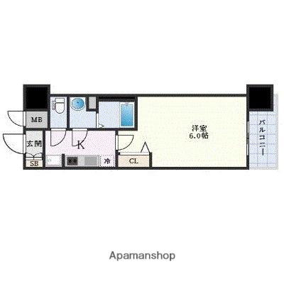 ララプレイス玉造パルク(1K/7階)の間取り写真