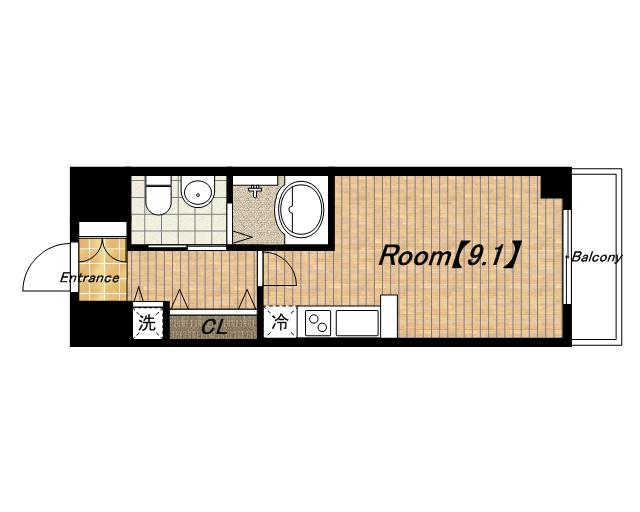 ISM谷町六丁目(1K/7階)の間取り写真