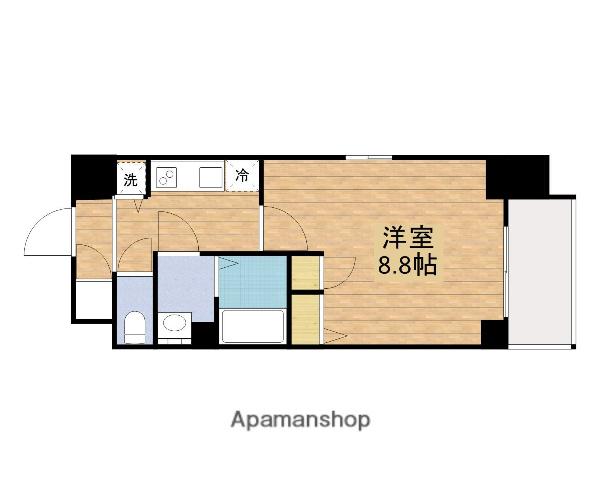 スワンズ谷町セントシティ(1K/2階)の間取り写真