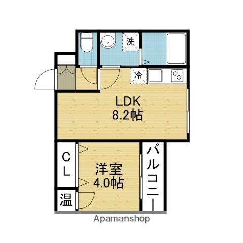 シーカルアアリモト(1LDK/2階)の間取り写真