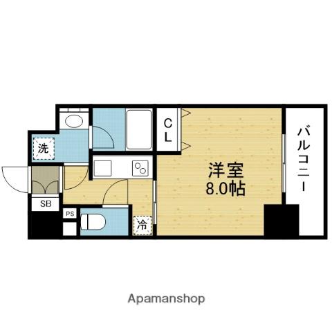 グランディール大今里(1K/5階)の間取り写真