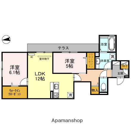 アンフェルム(2LDK/1階)の間取り写真