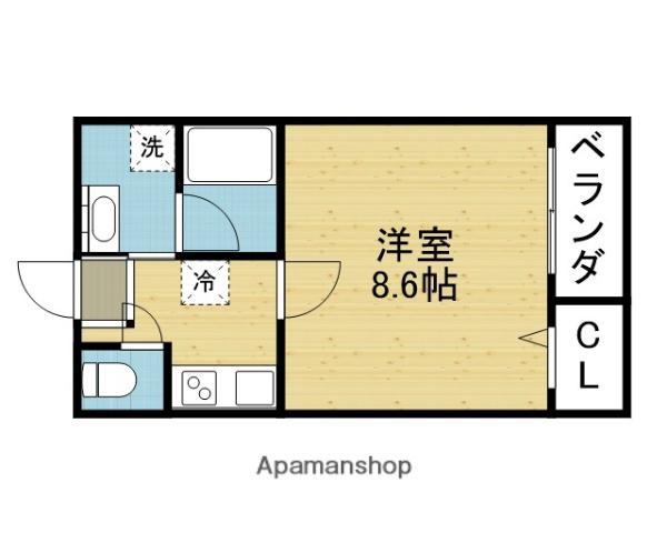 ソリティア桃谷(1K/1階)の間取り写真