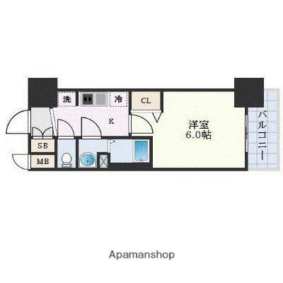 プレサンス長堀通グレイタス(ワンルーム/8階)の間取り写真