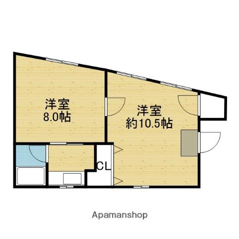 クリスタルビル(1LDK/3階)の間取り写真