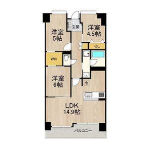 フロンティアタワー難波イースト(3LDK/11階)の間取り写真